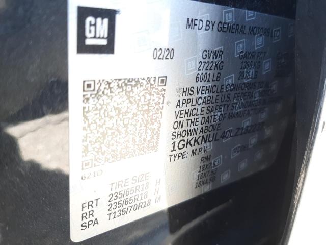 Photo 10 from auction – 2020 GMC ACADIA SLT with VIN 1GKKNUL40LZ182237