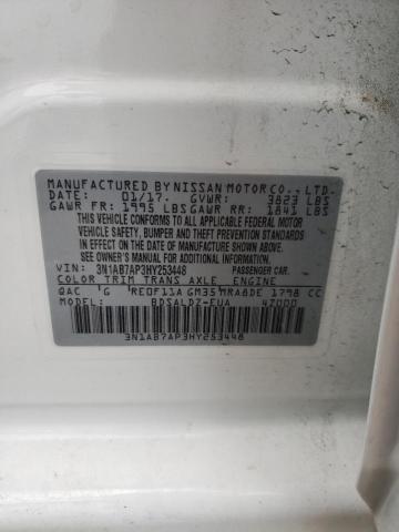 Photo 10 from auction – 2017 NISSAN SENTRA S with VIN 3N1AB7AP3HY253448