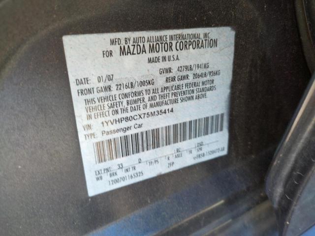 Photo 10 from auction – 2007 MAZDA 6 I with VIN 1YVHP80CX75M35414