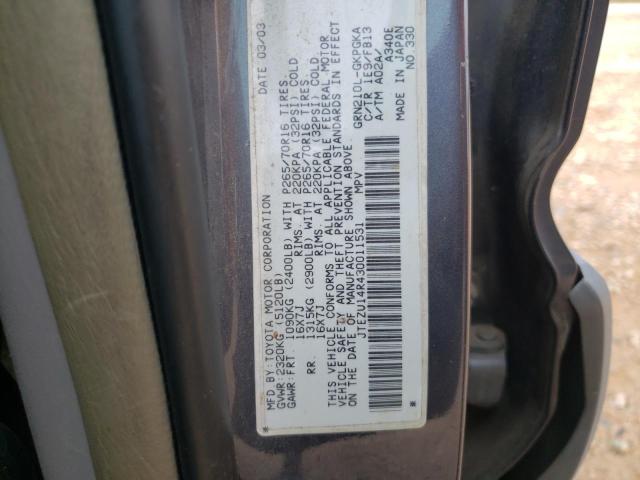 Photo 10 from auction – 2003 TOYOTA 4RUNNER SR with VIN JTEZU14R430011531