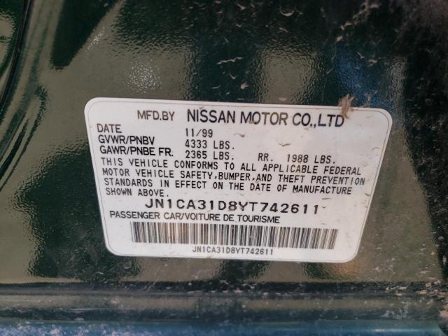 Photo 10 from auction – 2000 NISSAN MAXIMA GLE with VIN JN1CA31D8YT742611