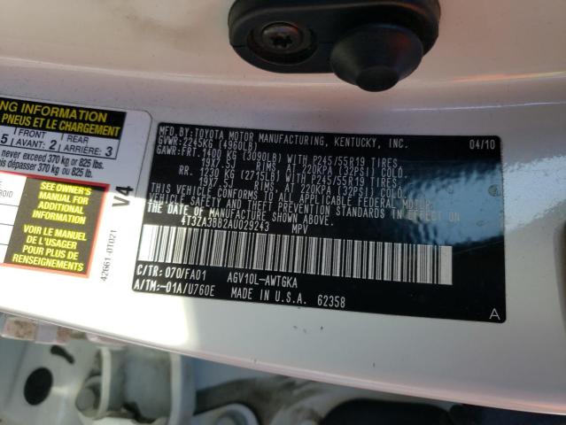 Photo 10 from auction – 2010 TOYOTA VENZA with VIN 4T3ZA3BB2AU029243