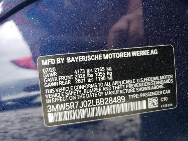 Photo 10 from auction – 2020 BMW 330XI with VIN 3MW5R7J02L8B28489