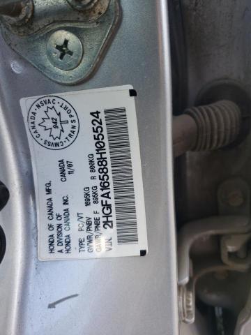 Photo 10 from auction – 2008 HONDA CIVIC LX with VIN 2HGFA16588H105524