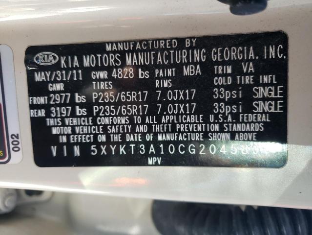 Photo 10 from auction – 2012 KIA SORENTO BA with VIN 5XYKT3A10CG204580