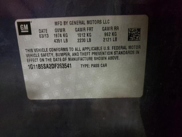 Photo 10 from auction – 2013 CHEVROLET MALIBU LS with VIN 1G11B5SA2DF263541