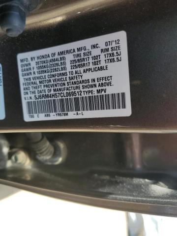 Photo 10 from auction – 2012 HONDA CR-V EX with VIN 5J6RM4H57CL069512