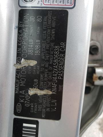 Photo 10 from auction – 2010 KIA FORTE EX with VIN KNAFU4A2XA5806838