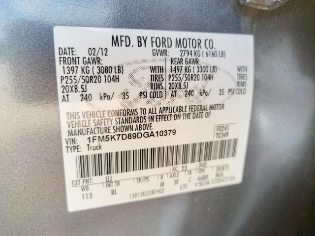 Photo 10 from auction – 2013 FORD EXPLORER X with VIN 1FM5K7D89DGA10379
