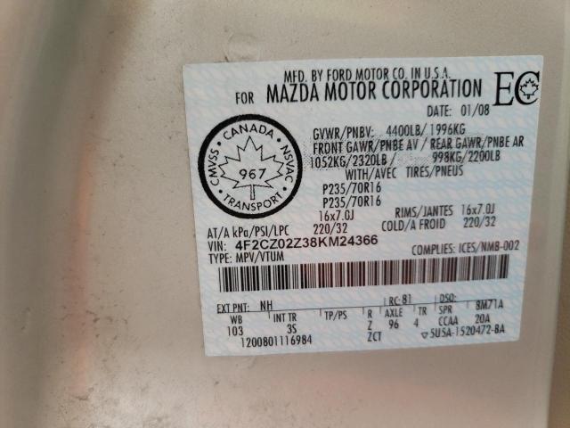 Photo 10 from auction – 2008 MAZDA TRIBUTE I with VIN 4F2CZ02Z38KM24366