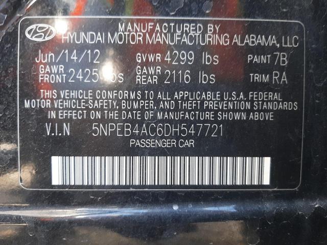 Photo 10 from auction – 2013 HYUNDAI SONATA GLS with VIN 5NPEB4AC6DH547721