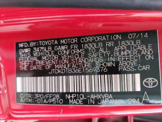Photo 10 from auction – 2014 TOYOTA PRIUS C with VIN JTDKDTB36E1569376
