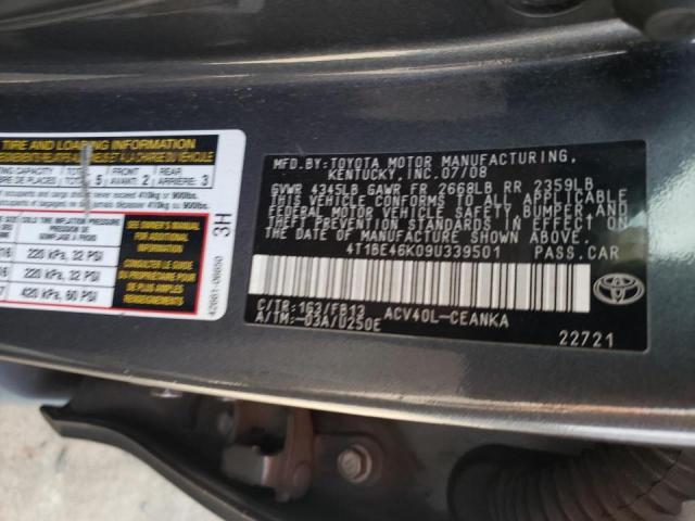 Photo 10 from auction – 2009 TOYOTA CAMRY BASE with VIN 4T1BE46K09U339501