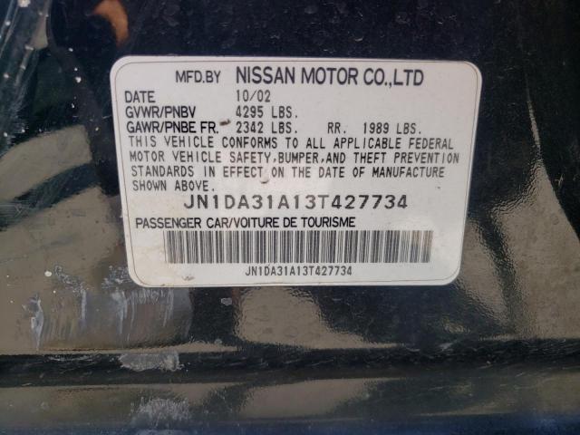 Photo 10 from auction – 2003 NISSAN MAXIMA GLE with VIN JN1DA31A13T427734