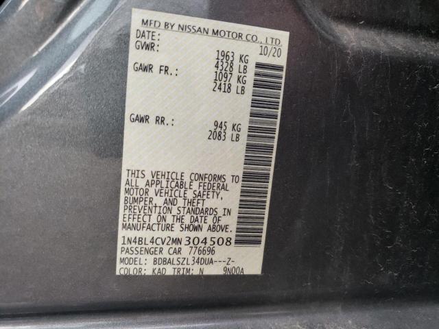 Photo 10 from auction – 2021 NISSAN ALTIMA SR with VIN 1N4BL4CV2MN304508