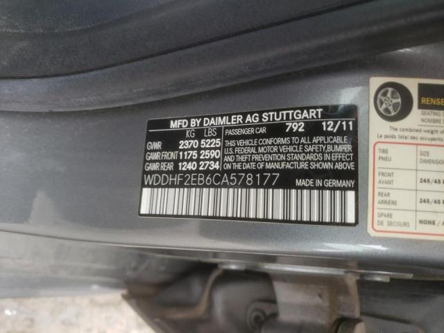 Photo 10 from auction – 2012 MERCEDES-BENZ E 350 BLUE with VIN WDDHF2EB6CA578177