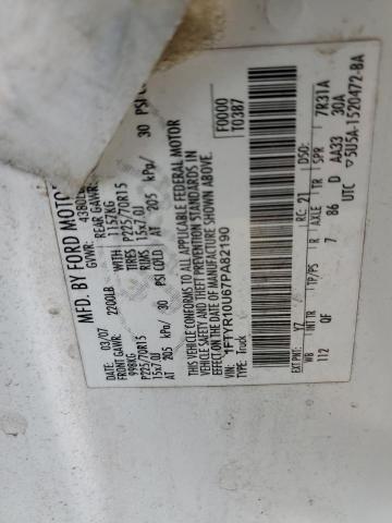 Photo 10 from auction – 2007 FORD RANGER with VIN 1FTYR10U67PA82190