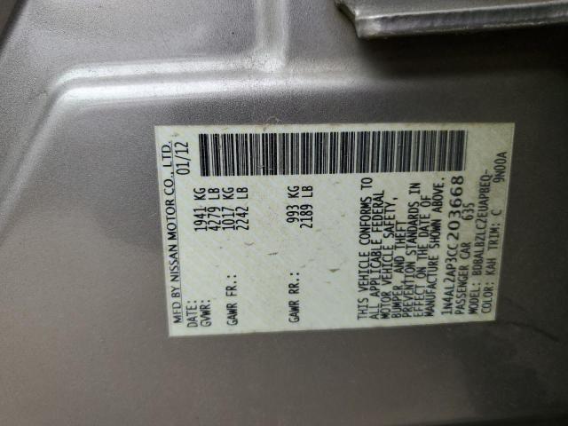 Photo 10 from auction – 2012 NISSAN ALTIMA BAS with VIN 1N4AL2AP3CC203668