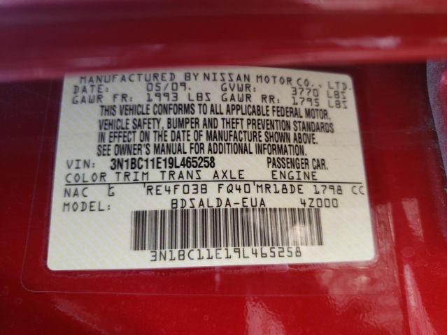 Photo 10 from auction – 2009 NISSAN VERSA S with VIN 3N1BC11E19L465258