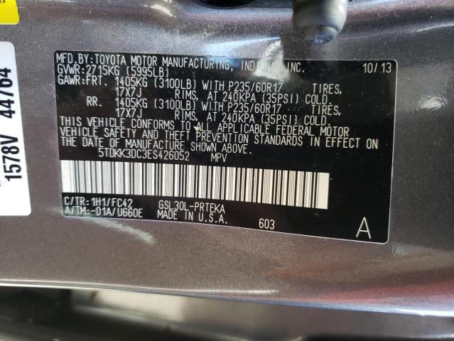 Photo 10 from auction – 2014 TOYOTA SIENNA LE with VIN 5TDKK3DC3ES426052