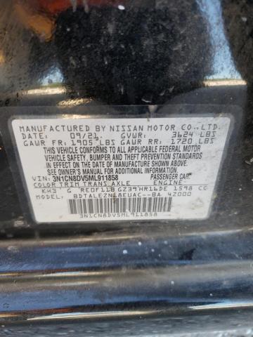 Photo 10 from auction – 2021 NISSAN VERSA S with VIN 3N1CN8DV5ML911858