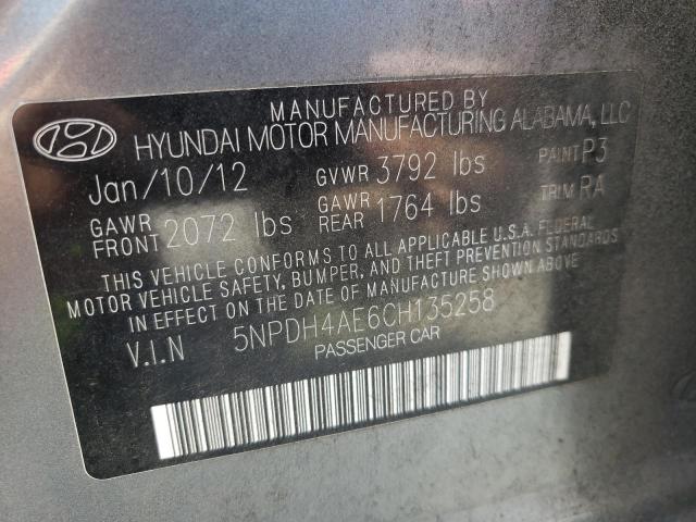 Photo 10 from auction – 2012 HYUNDAI ELANTRA GL with VIN 5NPDH4AE6CH135258