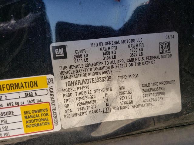 Photo 10 from auction – 2014 CHEVROLET TRAVERSE L with VIN 1GNKRJKD7EJ336399