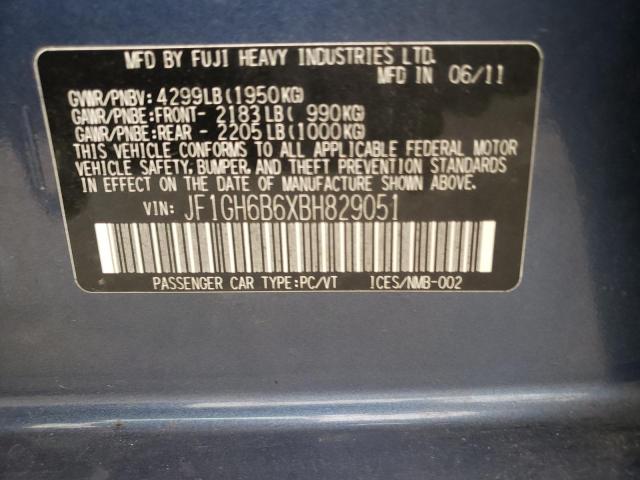 Zdjęcie 10 z aukcji – 2011 SUBARU IMPREZA 2. z VIN JF1GH6B6XBH829051