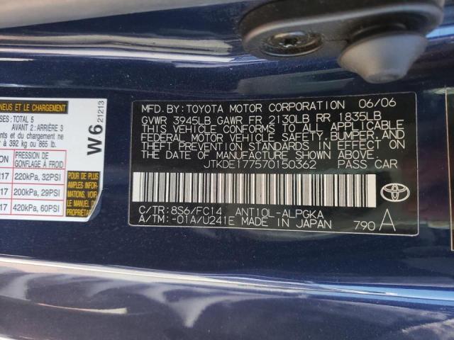 Photo 10 from auction – 2007 SCION TC with VIN JTKDE177570150362