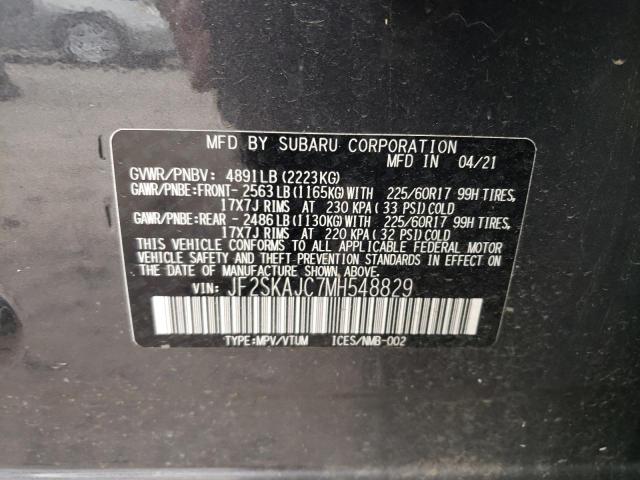 Photo 10 from auction – 2021 SUBARU FORESTER P with VIN JF2SKAJC7MH548829