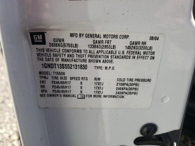 Photo 10 from auction – 2005 CHEVROLET TRAILBLAZE with VIN 1GNDT13S552131830