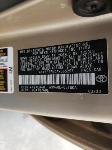 Photo 10 from auction – 2010 TOYOTA CAMRY BASE with VIN 4T4BF3EK0AR065297