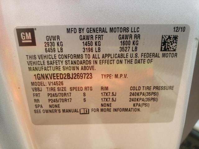 Photo 10 from auction – 2011 CHEVROLET TRAVERSE L with VIN 1GNKVEED2BJ269723