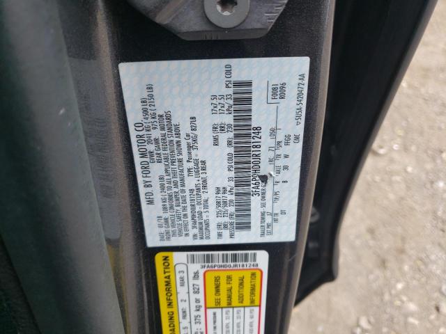 Photo 10 from auction – 2018 FORD FUSION SE with VIN 3FA6P0HD0JR181248