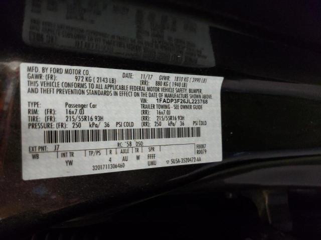 Photo 10 from auction – 2018 FORD FOCUS SE with VIN 1FADP3F26JL223768