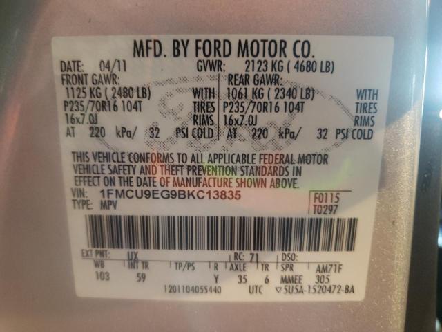 Photo 10 from auction – 2011 FORD ESCAPE LIM with VIN 1FMCU9EG9BKC13835