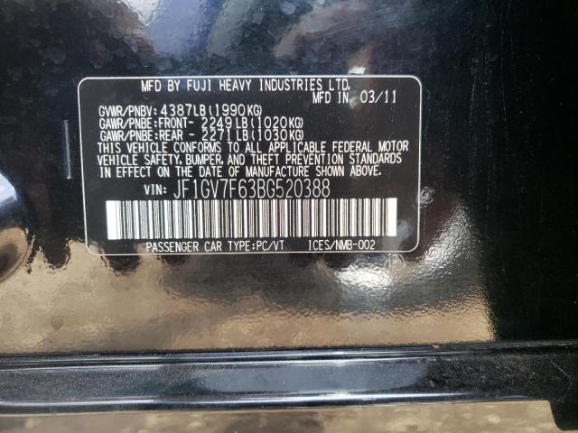 Photo 10 from auction – 2011 SUBARU IMPREZA WR with VIN JF1GV7F63BG520388