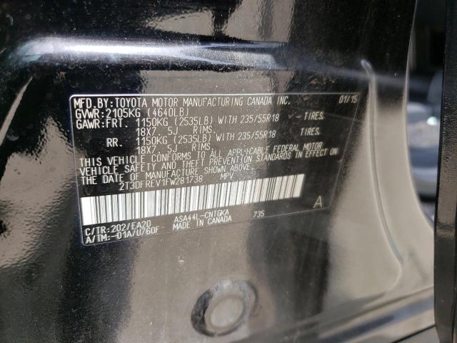 Photo 10 from auction – 2015 TOYOTA RAV4 LIMIT with VIN 2T3DFREV1FW281738
