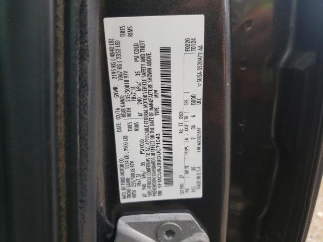 Photo 10 from auction – 2016 FORD ESCAPE TIT with VIN 1FMCU9J99GUC71043