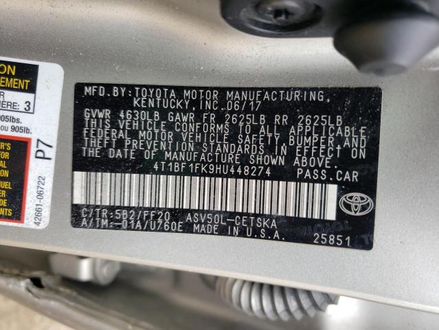 Photo 10 from auction – 2017 TOYOTA CAMRY LE with VIN 4T1BF1FK9HU448274