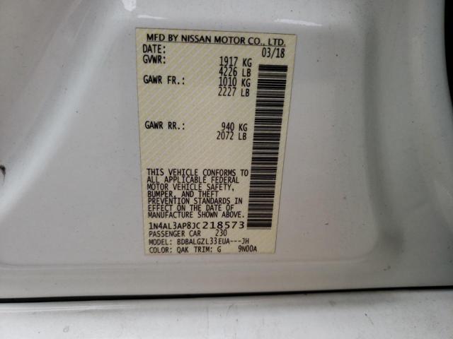 Photo 10 from auction – 2018 NISSAN ALTIMA 2.5 with VIN 1N4AL3AP8JC218573
