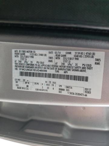 Photo 10 from auction – 2014 FORD ESCAPE SE with VIN 1FMCU9GX1EUD48099