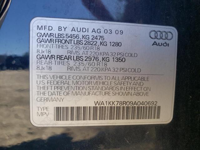 Photo 10 from auction – 2009 AUDI Q5 3.2 with VIN WA1KK78R09A040692