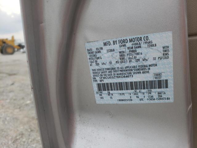 Photo 10 from auction – 2008 FORD ESCAPE XLT with VIN 1FMCU03Z78KD84673