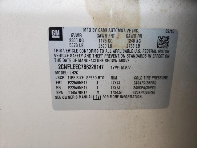 Photo 10 from auction – 2011 CHEVROLET EQUINOX LT with VIN 2CNFLEEC7B6228147