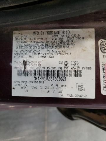 Photo 10 from auction – 2011 FORD FUSION SEL with VIN 3FAHP0JA3BR303062