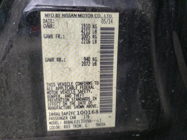Photo 10 from auction – 2015 NISSAN ALTIMA 2.5 with VIN 1N4AL3AP2FC100168