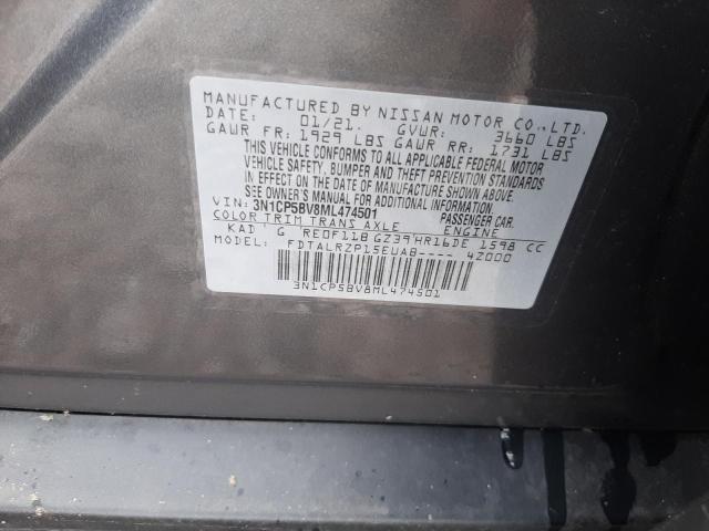 Photo 10 from auction – 2021 NISSAN KICKS S with VIN 3N1CP5BV8ML474501