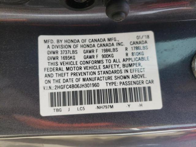 Photo 10 from auction – 2018 HONDA CIVIC LX with VIN 2HGFC4B06JH301960