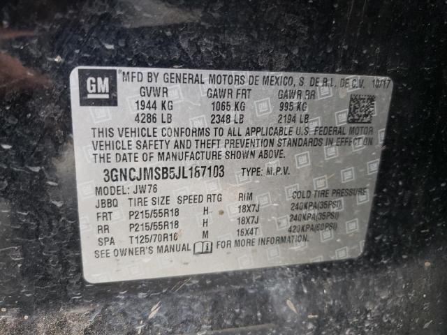 Photo 10 from auction – 2018 CHEVROLET TRAX PREMI with VIN 3GNCJMSB5JL187103